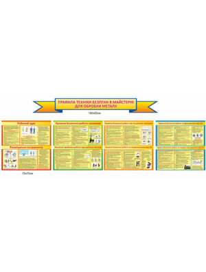 Стенд "Правила техніки безпеки в майстерні для обробки металу"