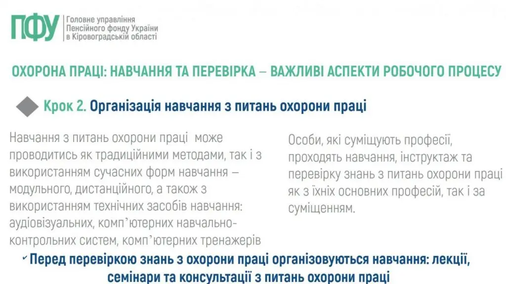 Навчання та перевірка знань з охорони праці є важливими аспектами робочого процесу (інфографіка від ПФУ) - Фото 2